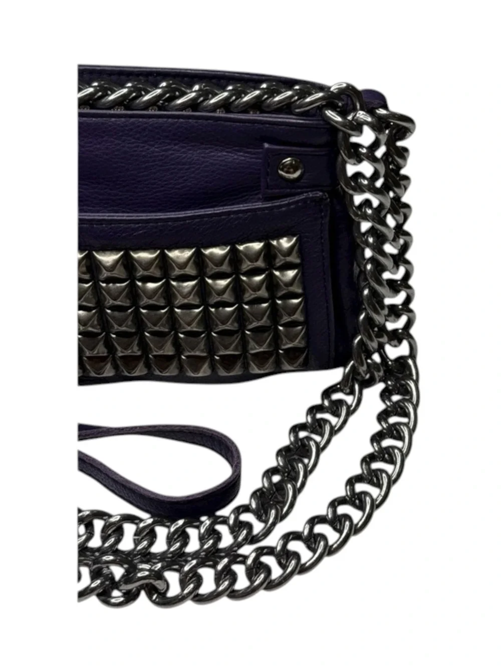 Y2K: new Tylie Malibu 𖢻 Runaway Rockstud Simone Cross Body Bag 𖢻 Purple Leather